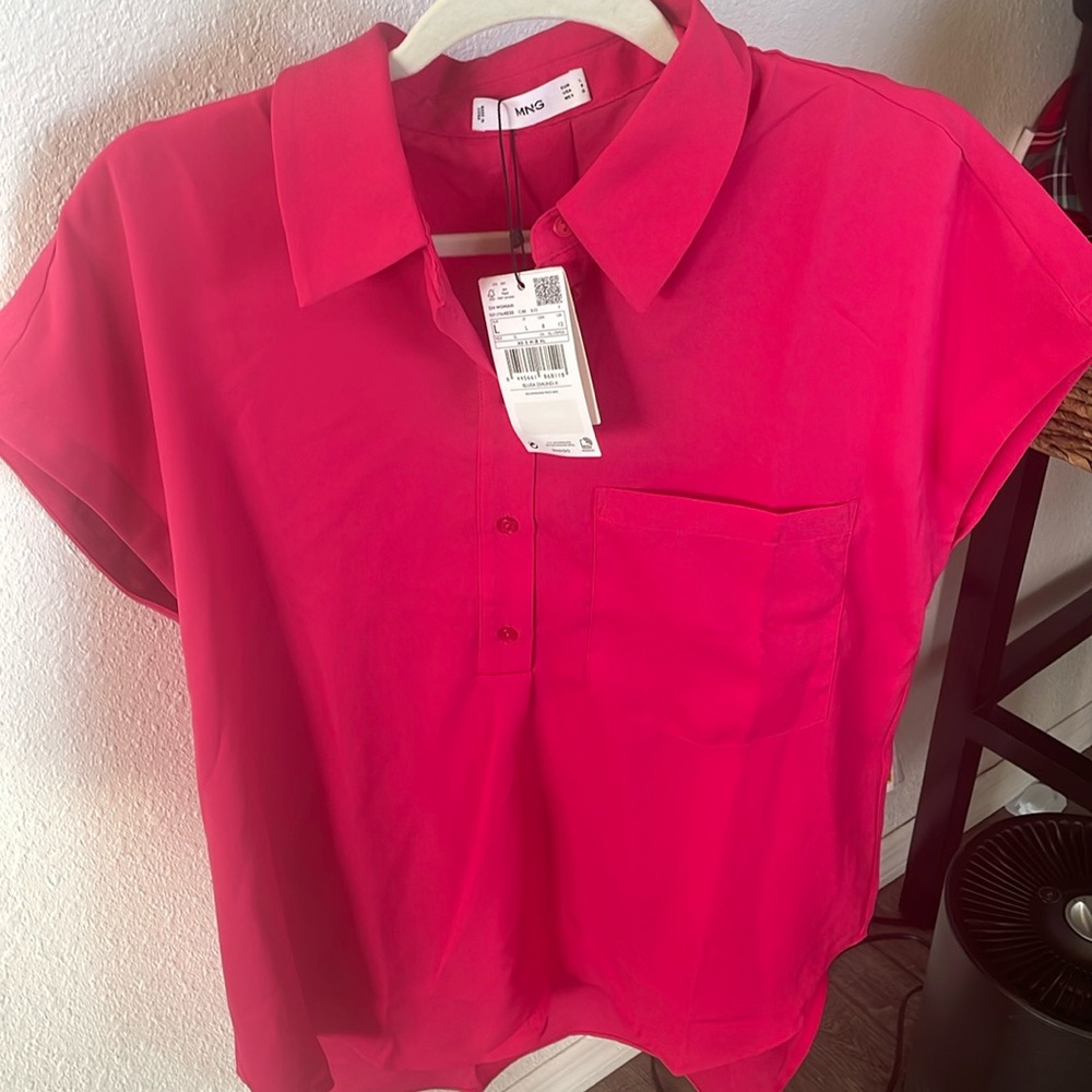 Brand new with tags, MANGO, Size L, Pink blouse
